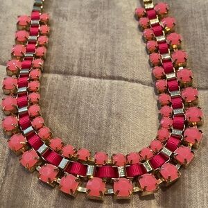 Chunky Statement Necklace Pink 16”